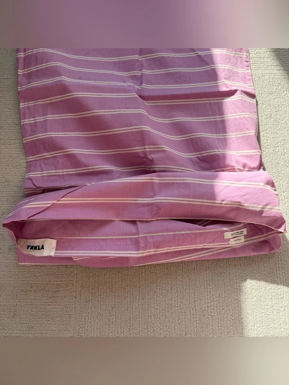 Tekla Striped Pink Pillowcase Set 2x